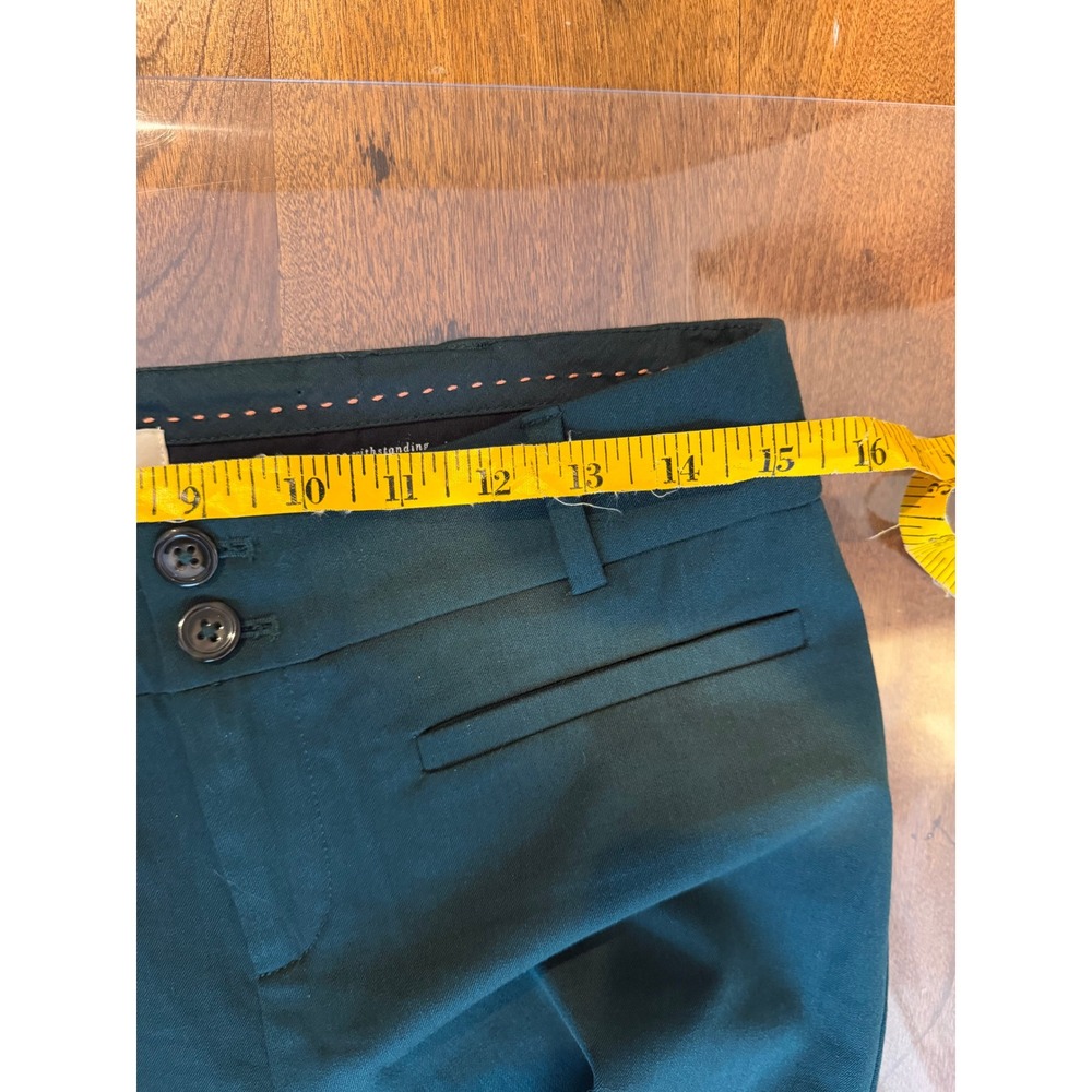 Anthropologie The Essential Slim Pants Forest Green Professional Trousers Size 4 - Picture 9 of 9